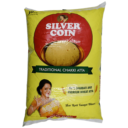 Silver Coin Traditional Chakki Atta, 10 Kg Pouch