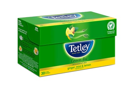 Tetley Green Tea Bags - Ginger Mint & Lemon, 30 Bags