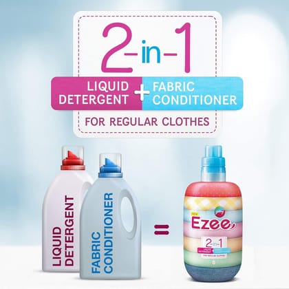 Godrej Ezee 2-in-1 Liquid Detergent + Fabric Conditioner (Fabric Softener) - 1kg, For Regular Clothes