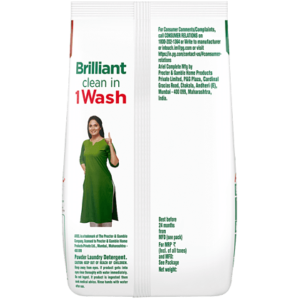 Ariel Complete + Semi-Auto & Hand Wash Detergent Washing Powder, 1.5 Kg