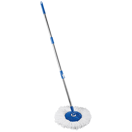 Gala Spin Mop - Microfibre & Plastic, Height Adjustment Rod, With Refill, Blue, 1 Pc