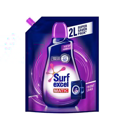 Surf Excel Matic Front Load Liquid Detergent, 2 L Pouch
