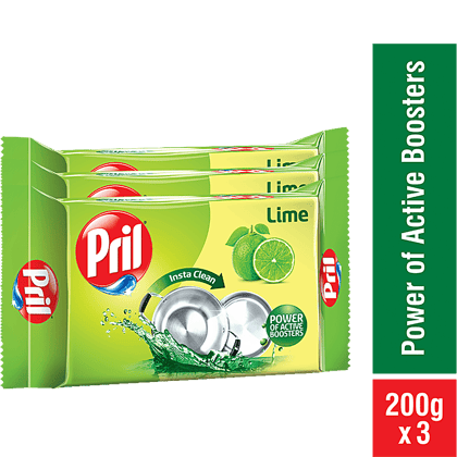 Pril Dishwash Bar Lime, 200 G 3X200 G