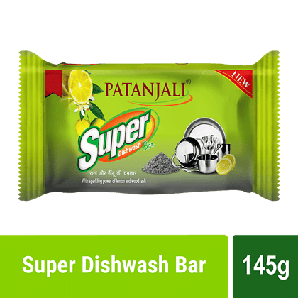 Patanjali Super Dishwash Bar, 145 G