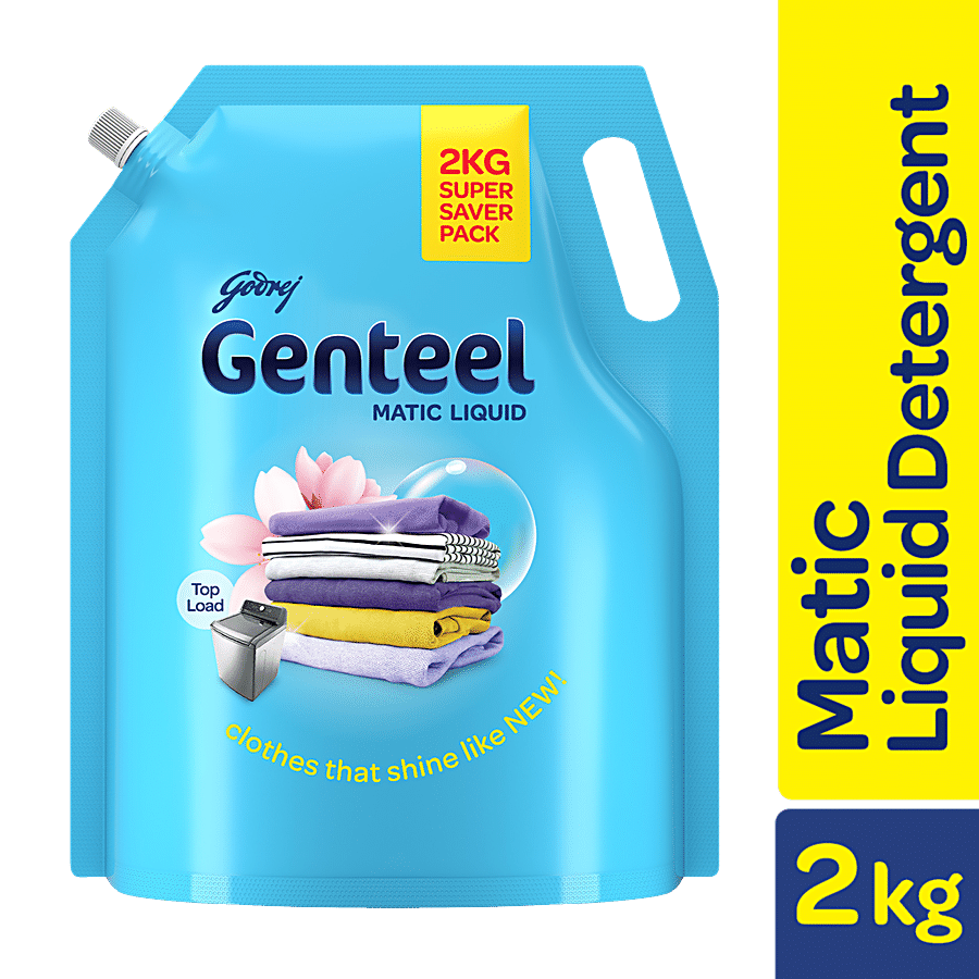 Genteel Matic Liquid Detergent - For Top Load Washing, 2 kg Pouch
