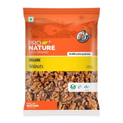 Pro Nature 100% Organic Walnuts, 200G, Dry Fruit