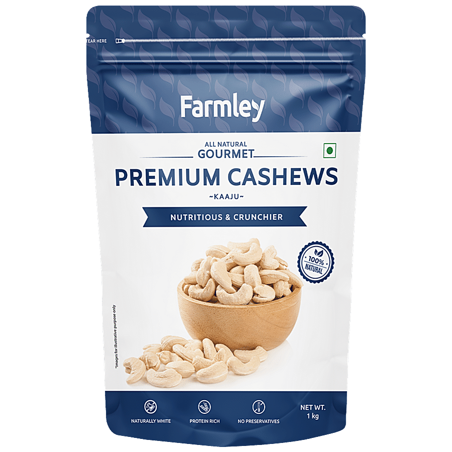 Farmley Premium Natural Cashews - Mangalore Origin Raw Kaju, Rich In Vitamins & Minerals, Perfect Dry Fruits Snack, 1 kg