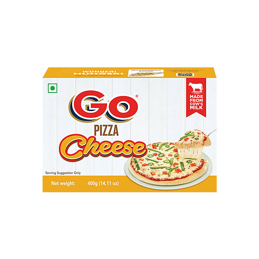 Go Processed Pizza Mozzarella & Cheddar Cheese - Soft & Stringy, 400 G Carton