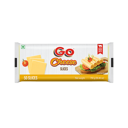 Go Cheese Slice - Plain, Made From Cow'S Milk, 750 G (50 Slices)