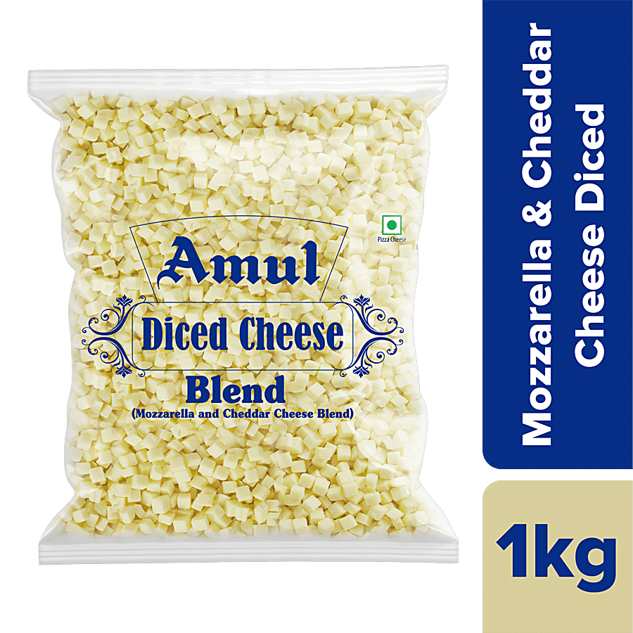 Amul Mozzarella & Cheddar Diced Cheese Blend, 1 Kg Pouch