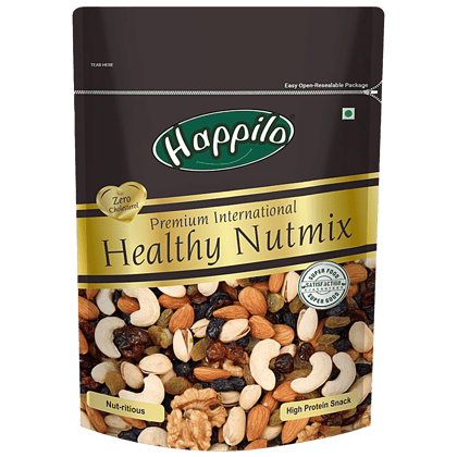 Happilo Premium International Healthy Nutmix 200g, Dried Almonds, Black Raisins, Cashewnuts, Cranberries, Green Raisins, Pistachio Kernels & Walnut Kernels