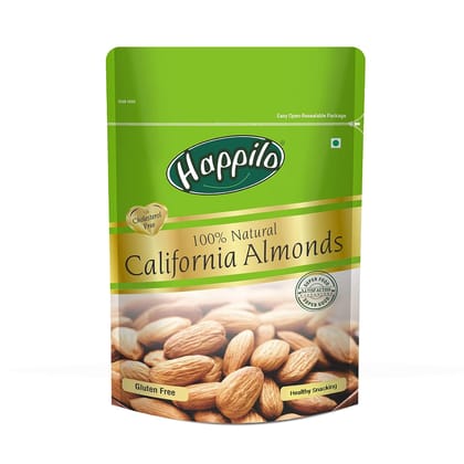 Happilo 100% Natural Premium California Almonds 200 g Dried | Badam Giri | High in Fiber & Boost Immunity | Real Nuts | Gluten Free & Zero Cholesterol