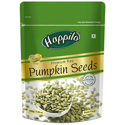 Happilo Premium Roasted Pumpkin Seeds for Eating 200g, Lightly Salted for Healthy Diet, Immunity Booster and Fiber Rich Superfood