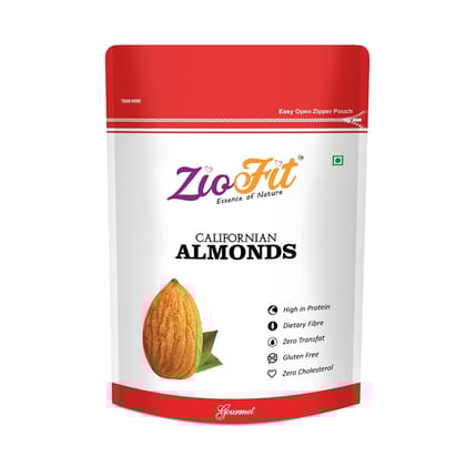 Ziofit Californian Almonds 200g (PACK 2), Raw Badam Dry Fruit, High Protien Snack and Super Healthy Nuts