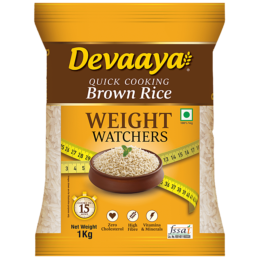 Daawat Devaaya Quick Cooking Brown Rice Weight Watchers - Ready In 15 Mins, Zero Cholesterol, 1 Kg