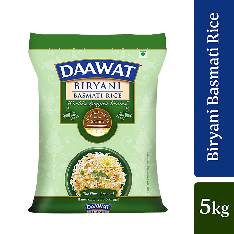 Daawat Basmati Rice/Basmati Akki - Biryani, 5 Kg Bag