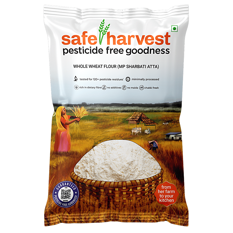 Safe Harvest Whole Wheat Atta/Godihittu - Pesticide Free, 1 kg
