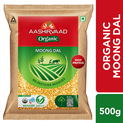 Aashirvaad Nature's Super Foods Organic Moong Dal/Hesaru Bele, 500 g