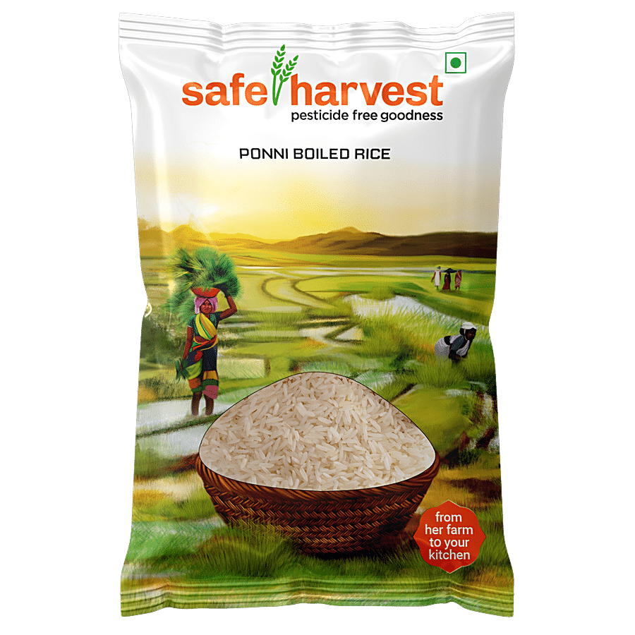 Safe Harvest Ponni Boiled Rice/Kusubalakki - Pesticide Free, 1 Kg