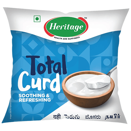 Heritage Total Curd - Rich In Calcium, Supports Digestion, Boosts Immunity, 475 G Pouch