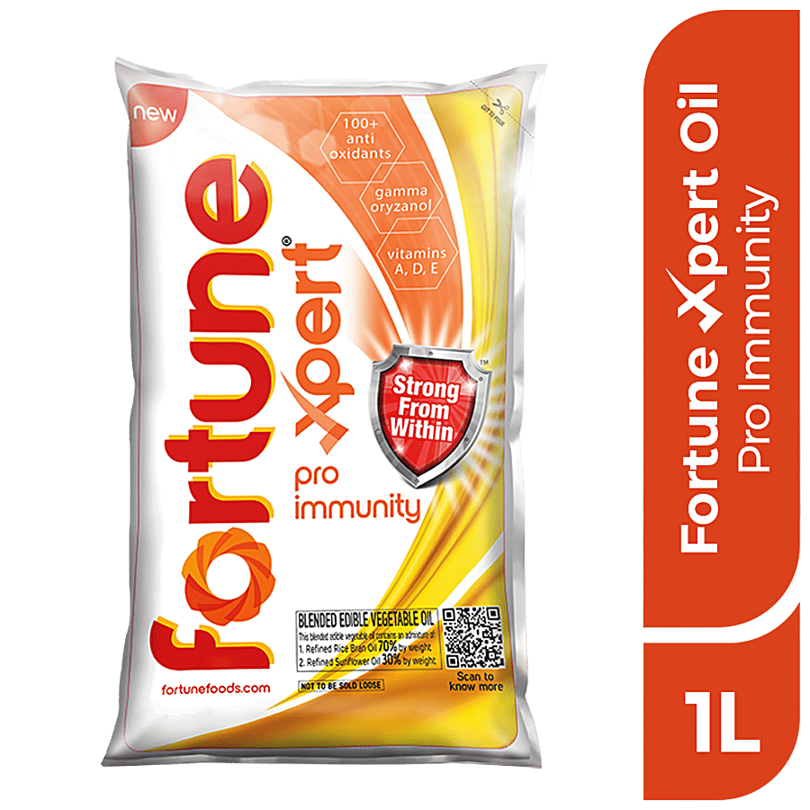 Fortune Xpert Pro Immunity Oil - Blend Of Rice Bran & Sunflower Oil, 1 L Pouch