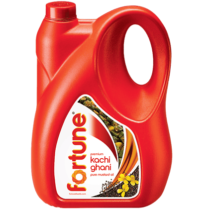 Fortune Premium Kachi Ghani Pure Mustard Oil, 5 L Jar