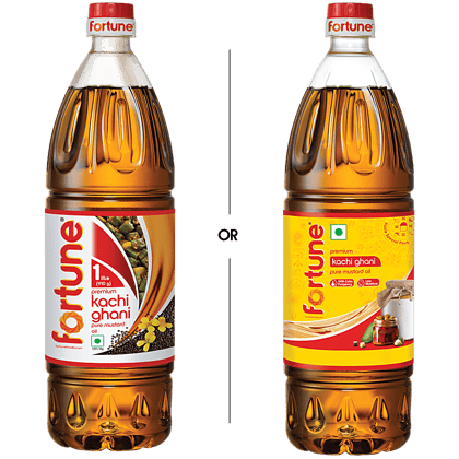 Fortune Premium Kachi Ghani Pure Mustard Oil, 1 L Pet Bottle