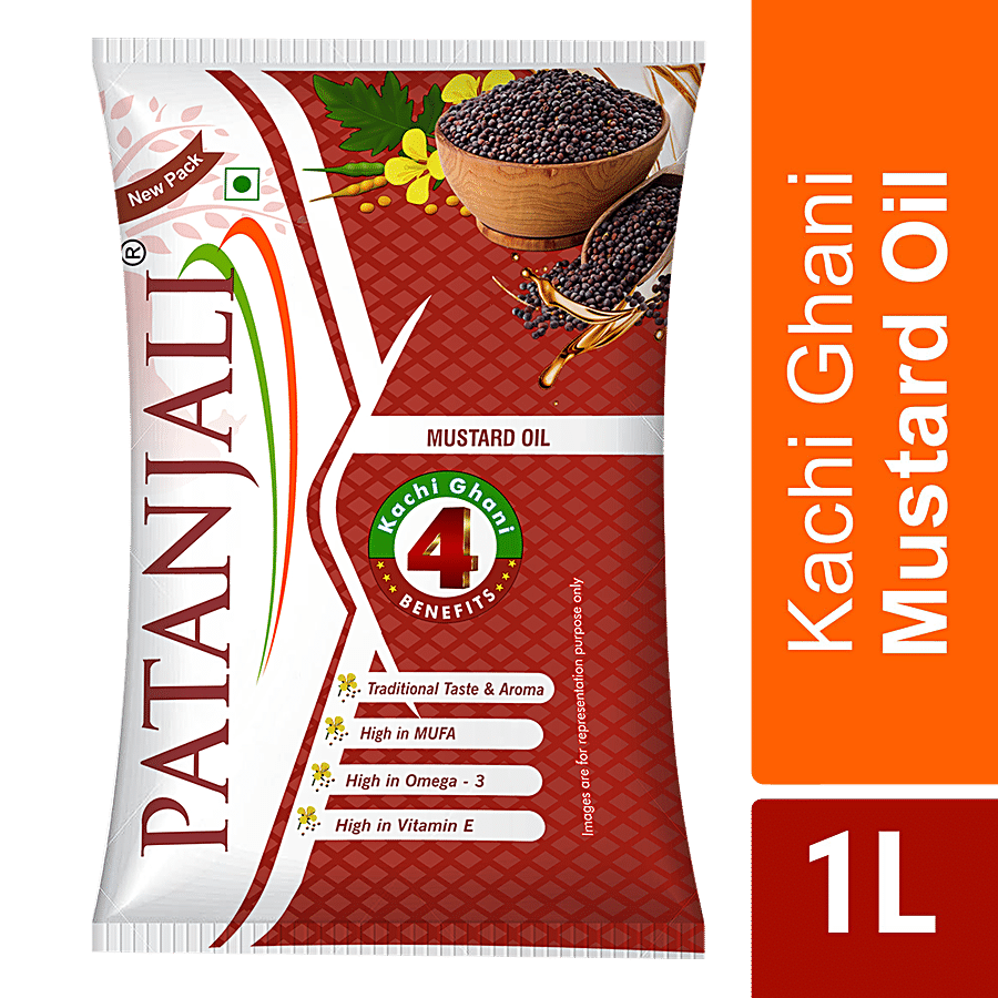 Patanjali Kachi Ghani Mustard Oil, 1 L