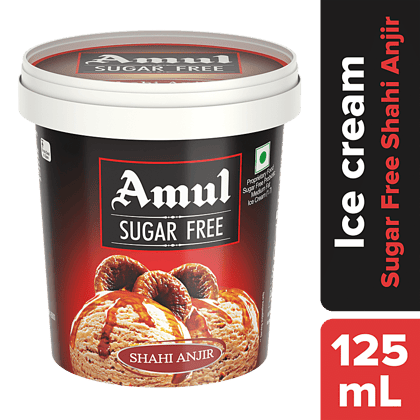 Amul Sugar Free Ice Cream - Shahi Anjeer, With Chocolate Sauce, 125 Ml