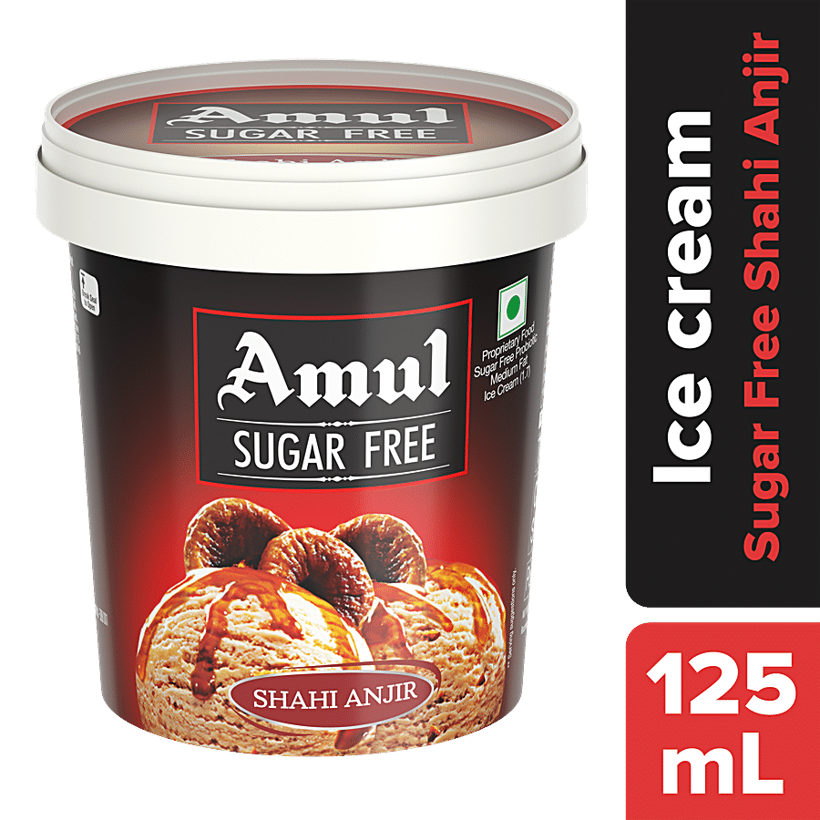 Amul Sugar Free Ice Cream - Shahi Anjeer, With Chocolate Sauce, 125 Ml