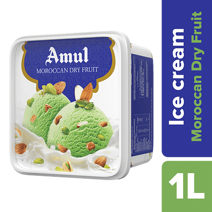 Amul Ice Cream - Moroccan Dry Fruit, 1 L Tub