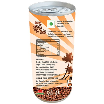 Amul Kool Koko - Chocolate Milk, 200 Ml Can