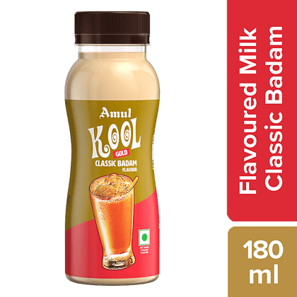 Amul Kool Classic Badam Flavoured Milk, 180 Ml Pet Bottle