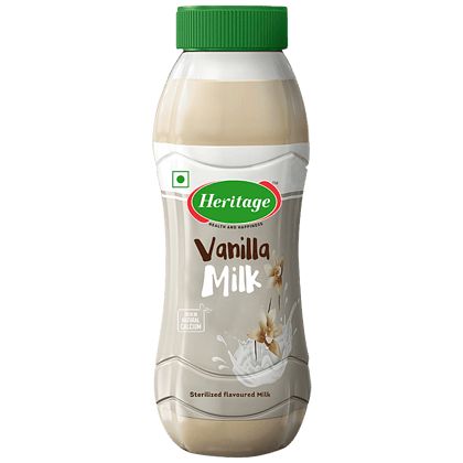Heritage Flavoured Milk - Vanilla, 200 Ml Bottle