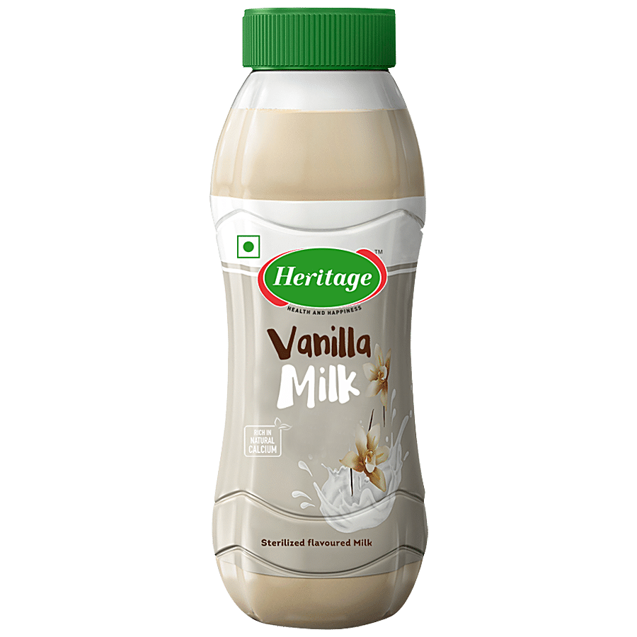 Heritage Flavoured Milk - Vanilla, 200 Ml Bottle