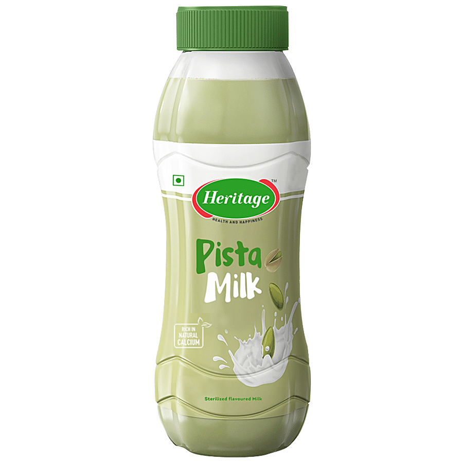 Heritage Flavoured Milk - Pista, 200 Ml Bottle
