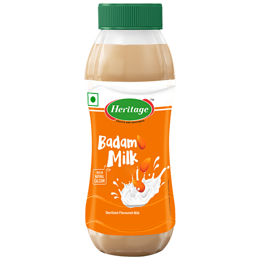 Heritage Flavoured Milk - Badam, 200 Ml Bottle