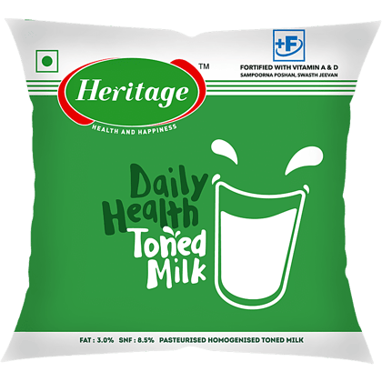 Heritage Daily Health Toned Milk - 500 Ml Pouch