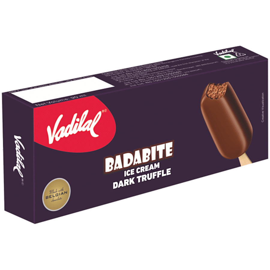 Vadilal Dark Truffle Badabite Ice Cream - Made With 100% Belgian Chocolate, 80 Ml