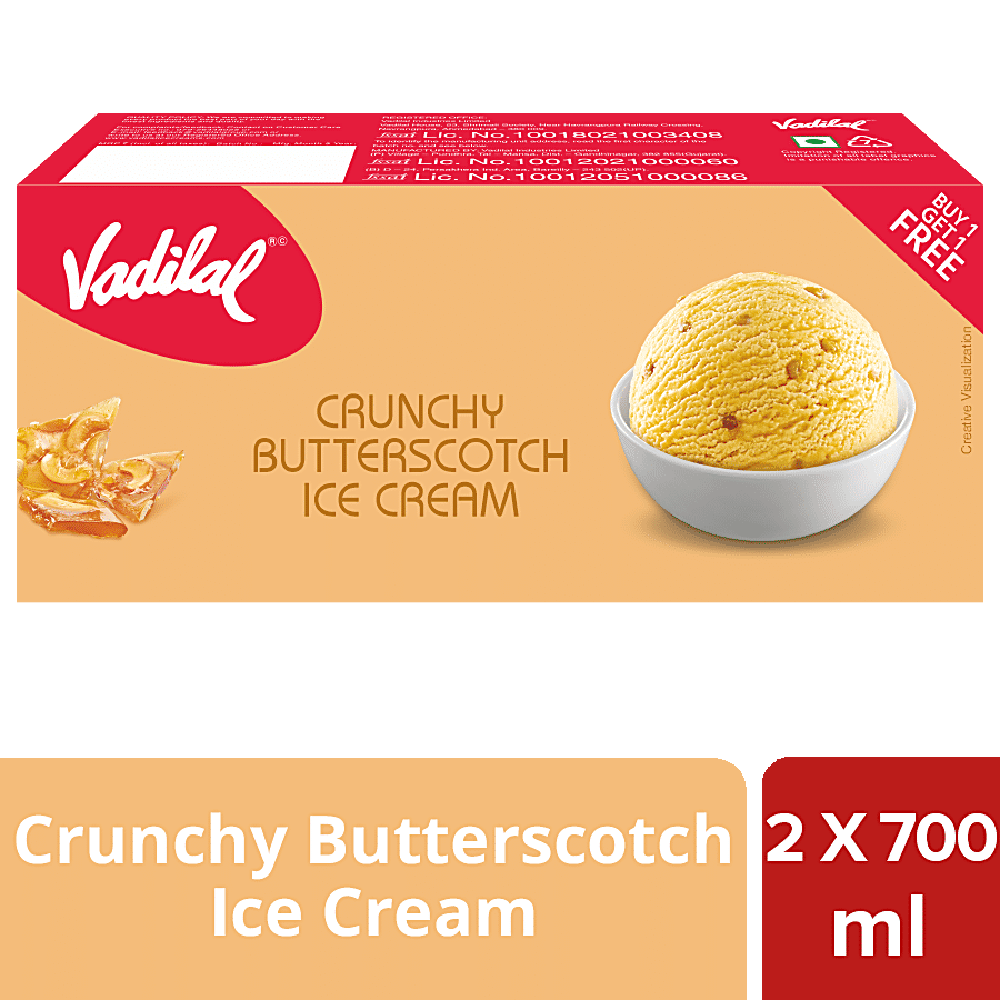 Vadilal Crunchy Butterscotch Ice Cream, 700 Ml
