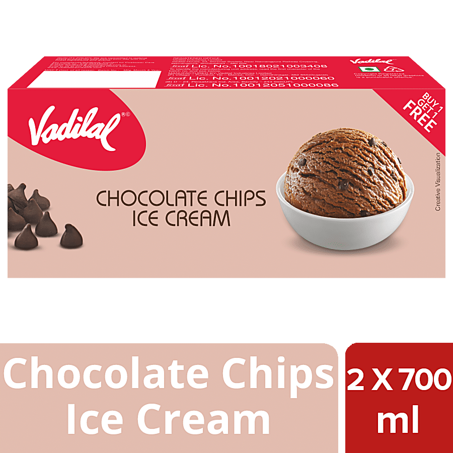 Vadilal Chocolate Chips Ice Cream, 700 Ml