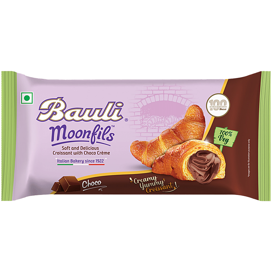 Bauli Moonfils Croissant - Choco Creme, 100% Veg, 45 G