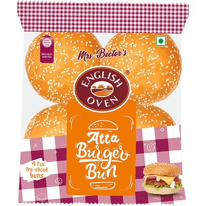 English Oven Atta Burger Bun, 200 g Pouch