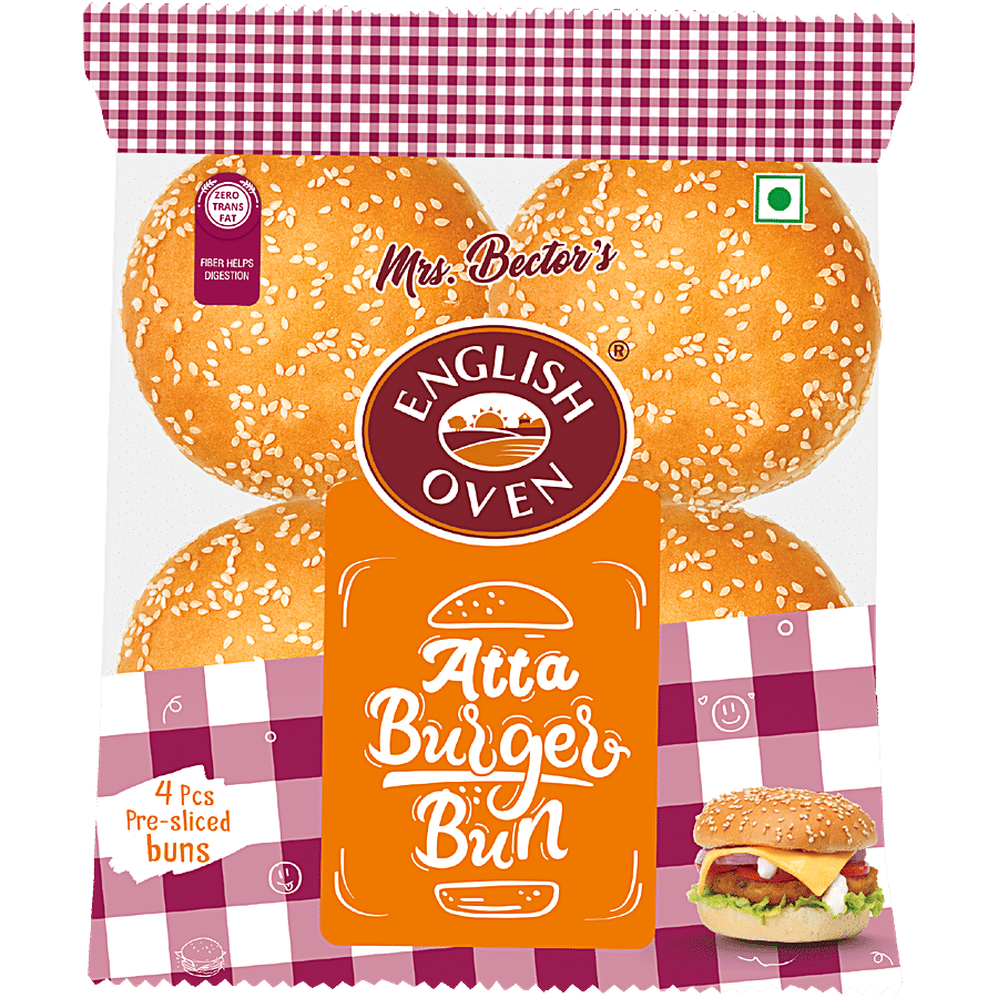 English Oven Atta Burger Bun, 200 g Pouch