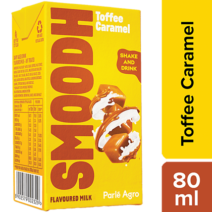 Smoodh Toffee Caramel Flavoured Milk, 80 Ml Tetra Pack