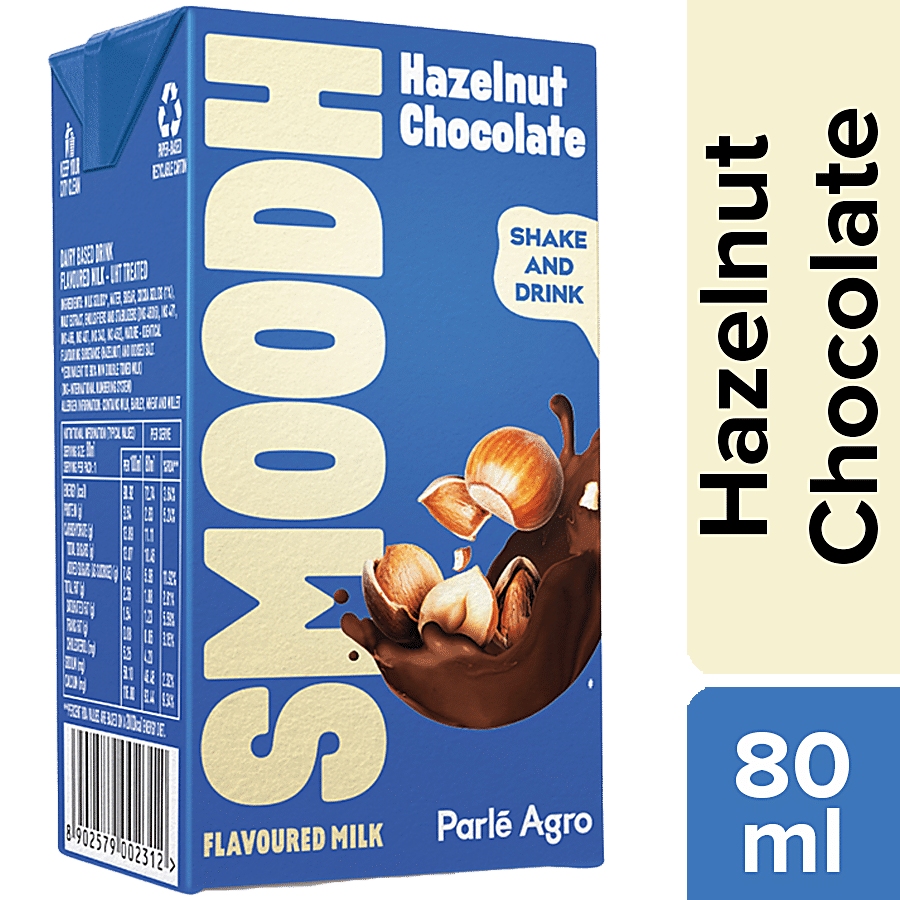 Smoodh Hazelnut Chocolate Flavoured Milk, 80 Ml Tetra Pack