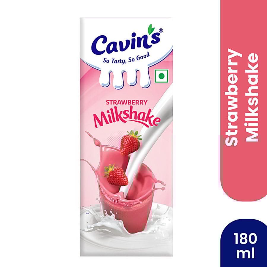 Cavins Strawberry Milkshake - With Zinc, Vitamin A & D Added, Immunity Booster, 180 Ml Tetra Pack