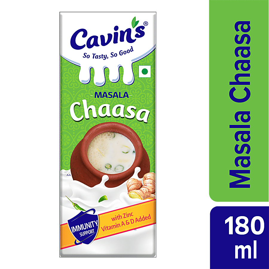 Cavins Masala Chaasa - With Zinc, Vitamin A & D Added, Supports Immunity, 180 Ml