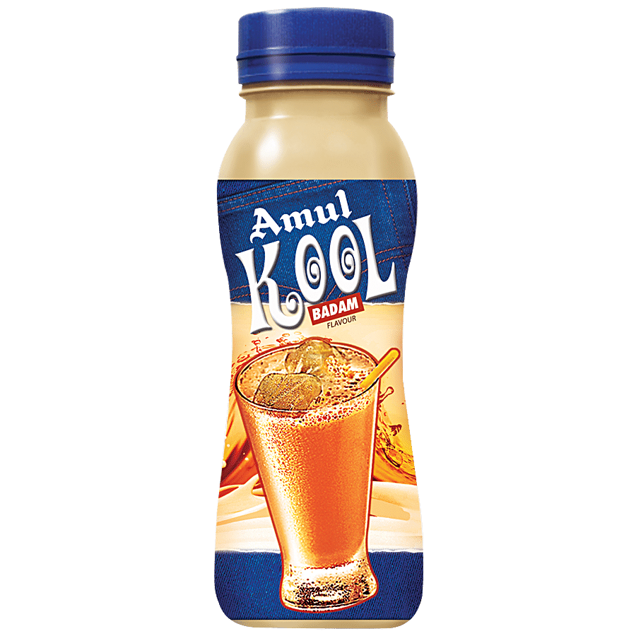 Amul Kool Milk - Badam Flavour, 180 ml Pet Bottle