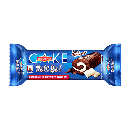 Britannia Cake Roll Yo! Choco Vanilla Swiss Roll - More Chocolatey, 24 G